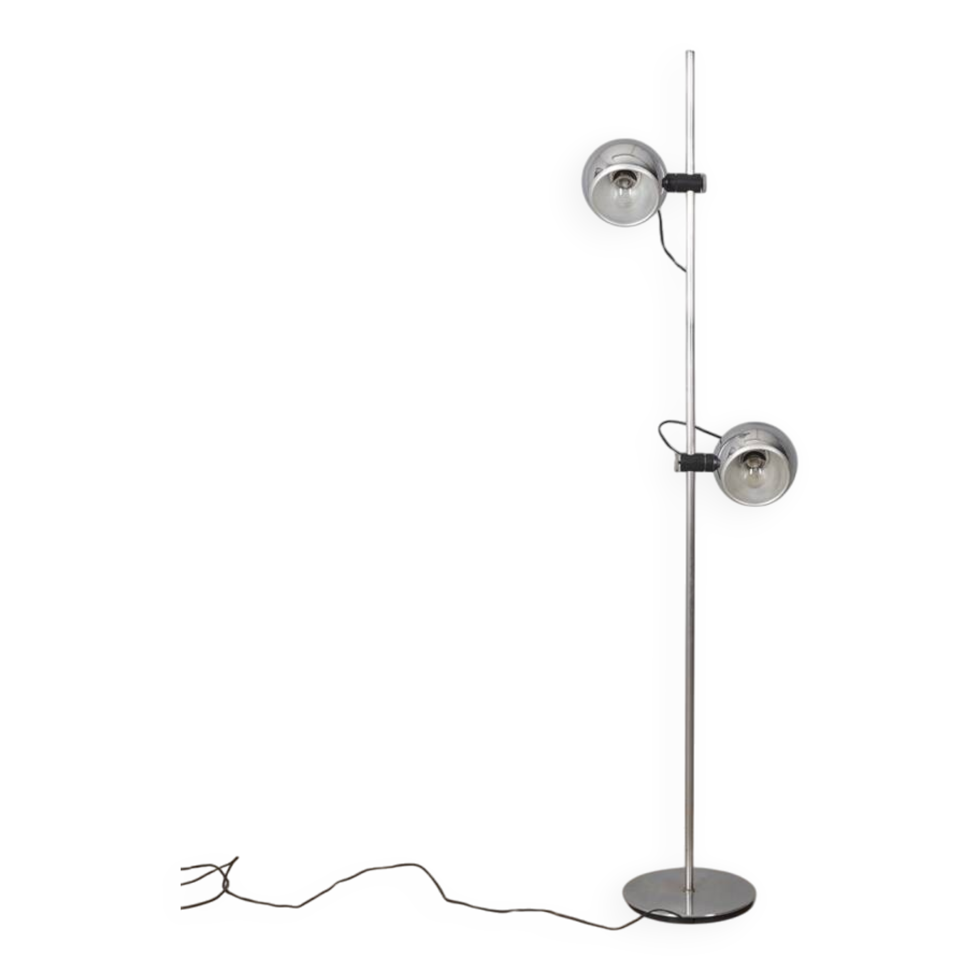 Lampadaire vintage années 70 en métal chromé design Goffredo Reggiani