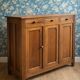 Grand Parisian buffet with 3 doors – solid oak – An elegant and sturdy rarity