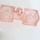 Servant salt pepper in pink glass, molded glass, vintage french, authentic