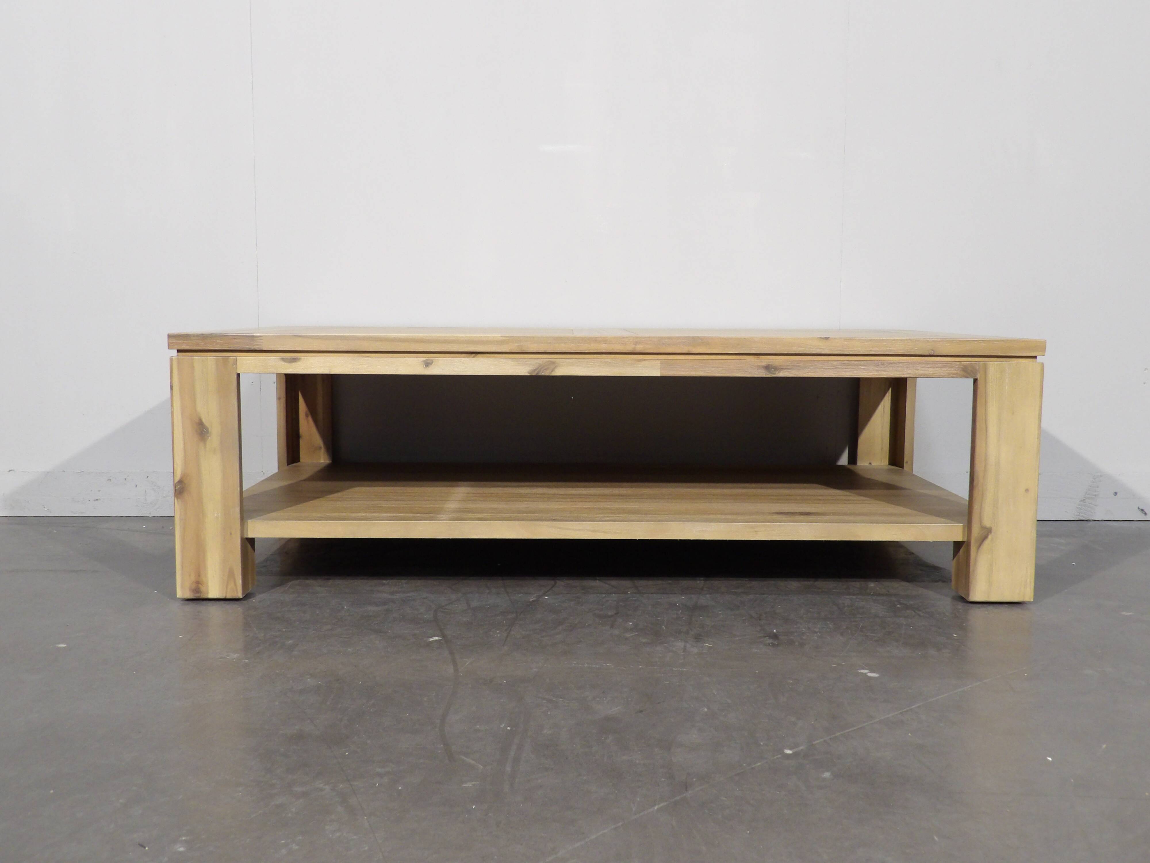 Modern style wooden coffee table, low shelf