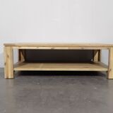 Modern style wooden coffee table, low shelf