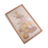 Nice table of dried flowers on beige linen