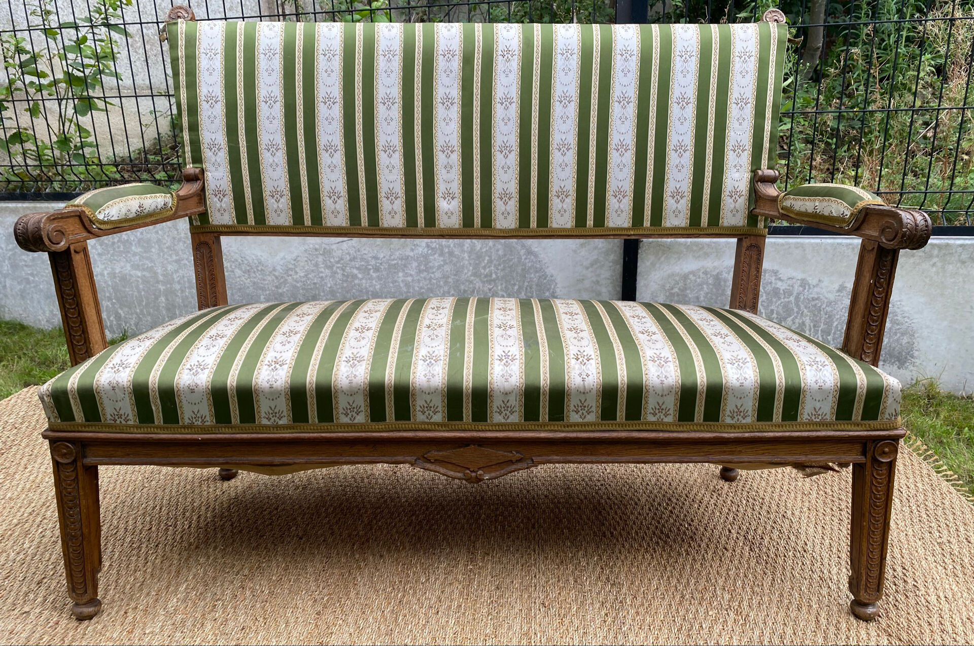 Antique Directoire style salon (2-seater bench + chair)