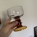 5 amber block glasses from the 1970s