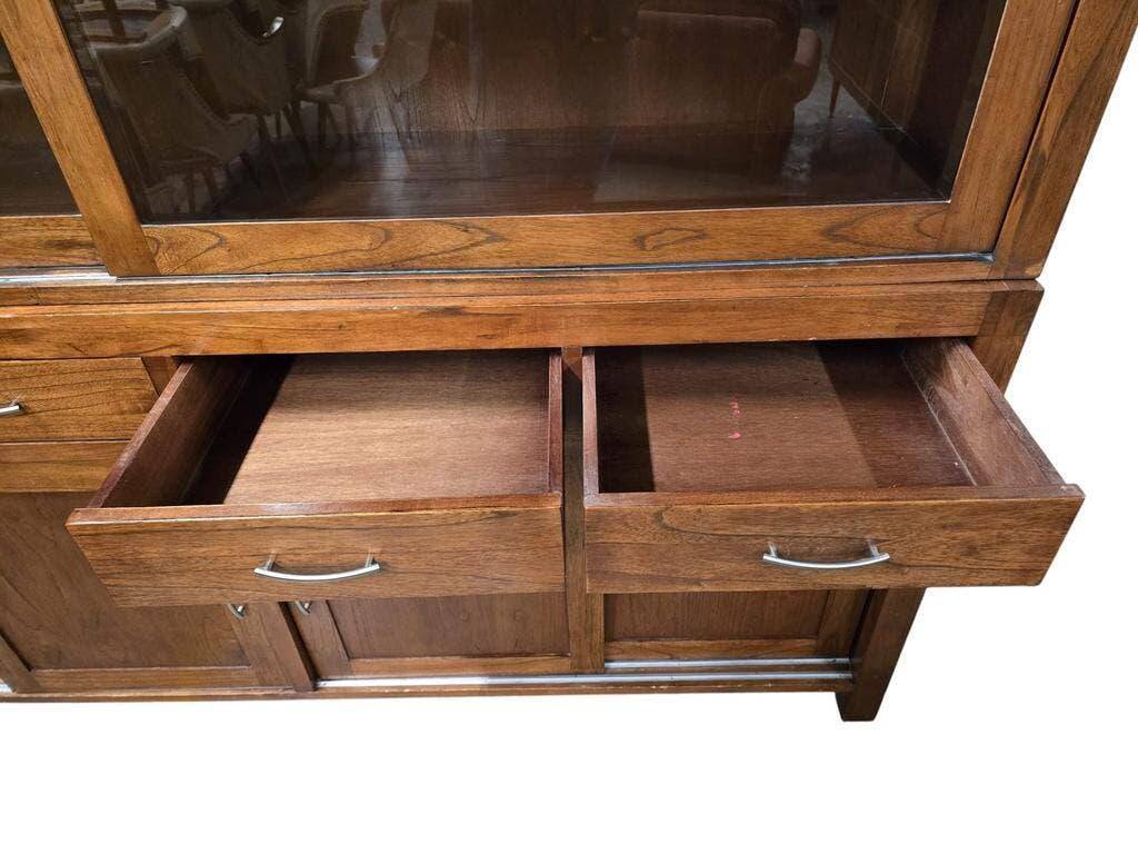 XL vintage wooden display cabinet / sideboard / wall cupboard