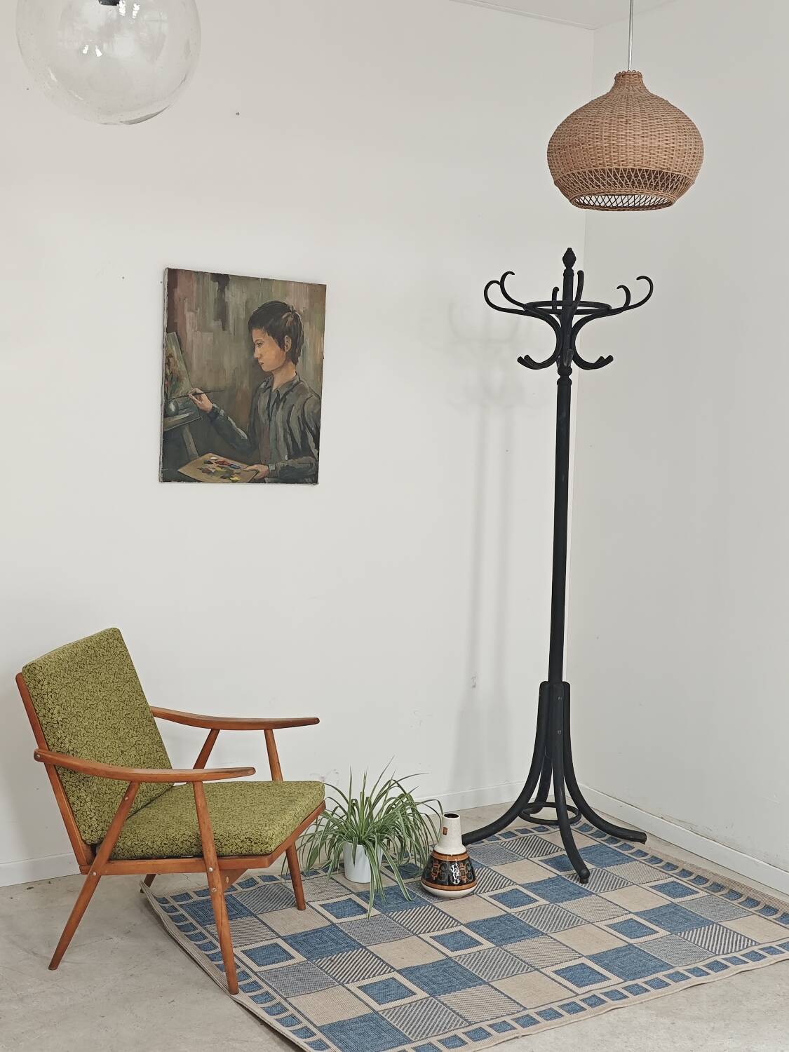 Porte manteau perroquet noir Baumann 1950