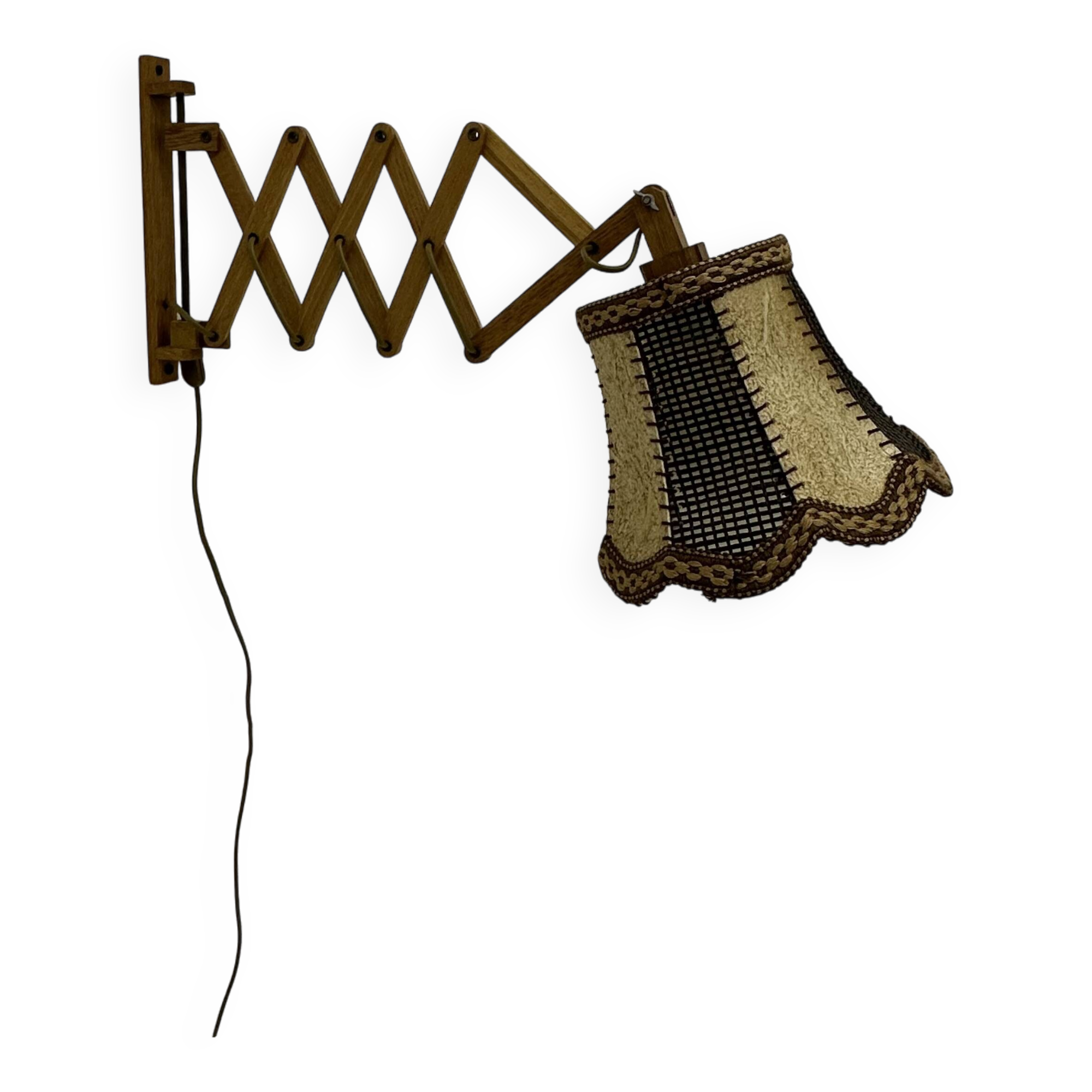 Vintage teak scissors wall lamp , 1960s