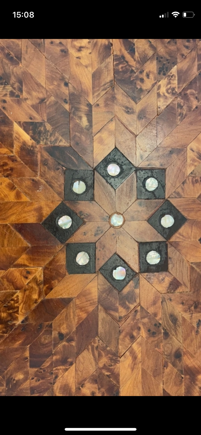 Marquetry and mother-of-pearl tray