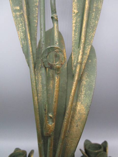 Vintage "sheaf of wheat" wall candle holder in painted brass