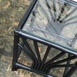 Black rattan sofa end