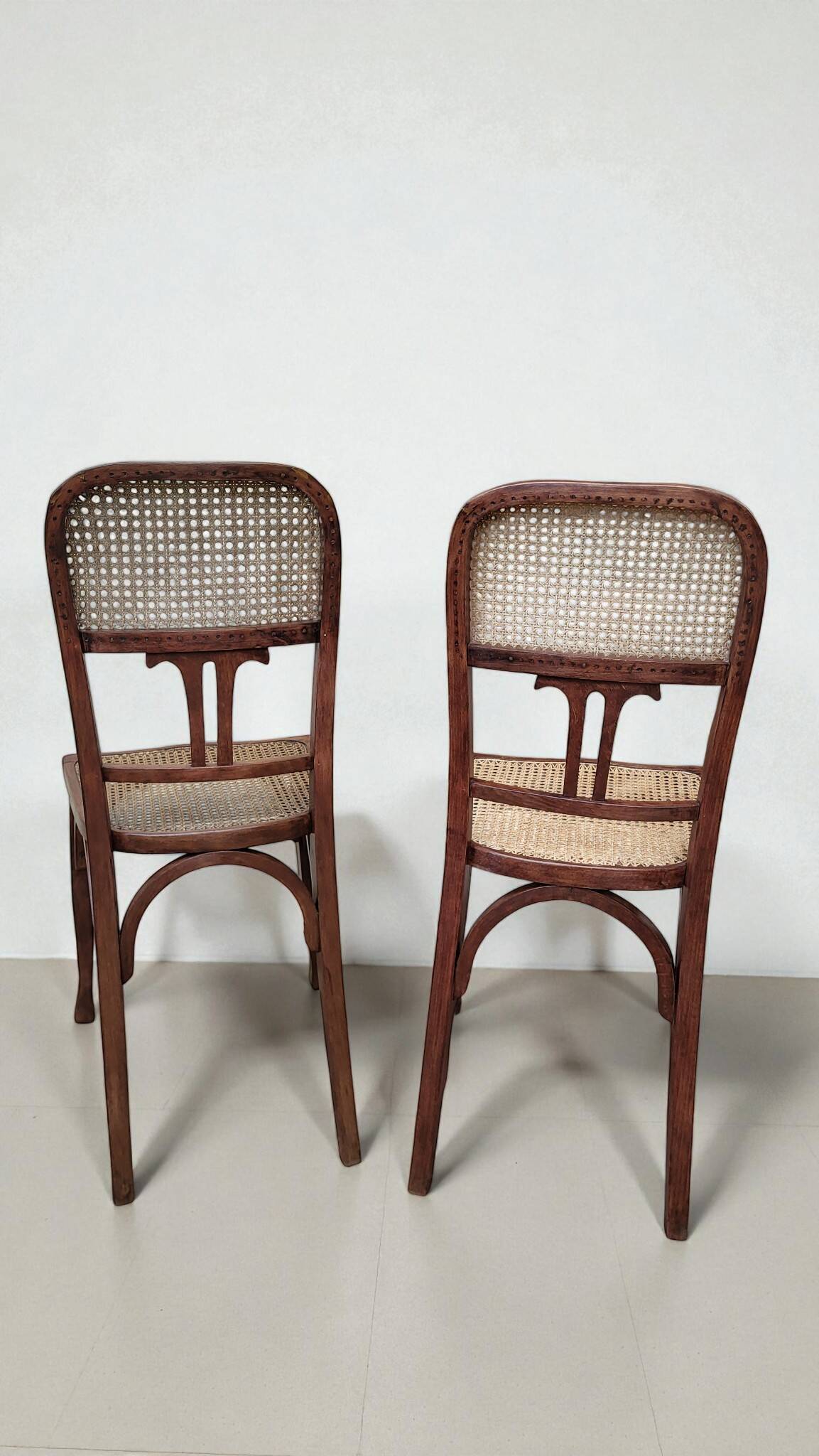 Chaises Art Nouveau en bois courbé