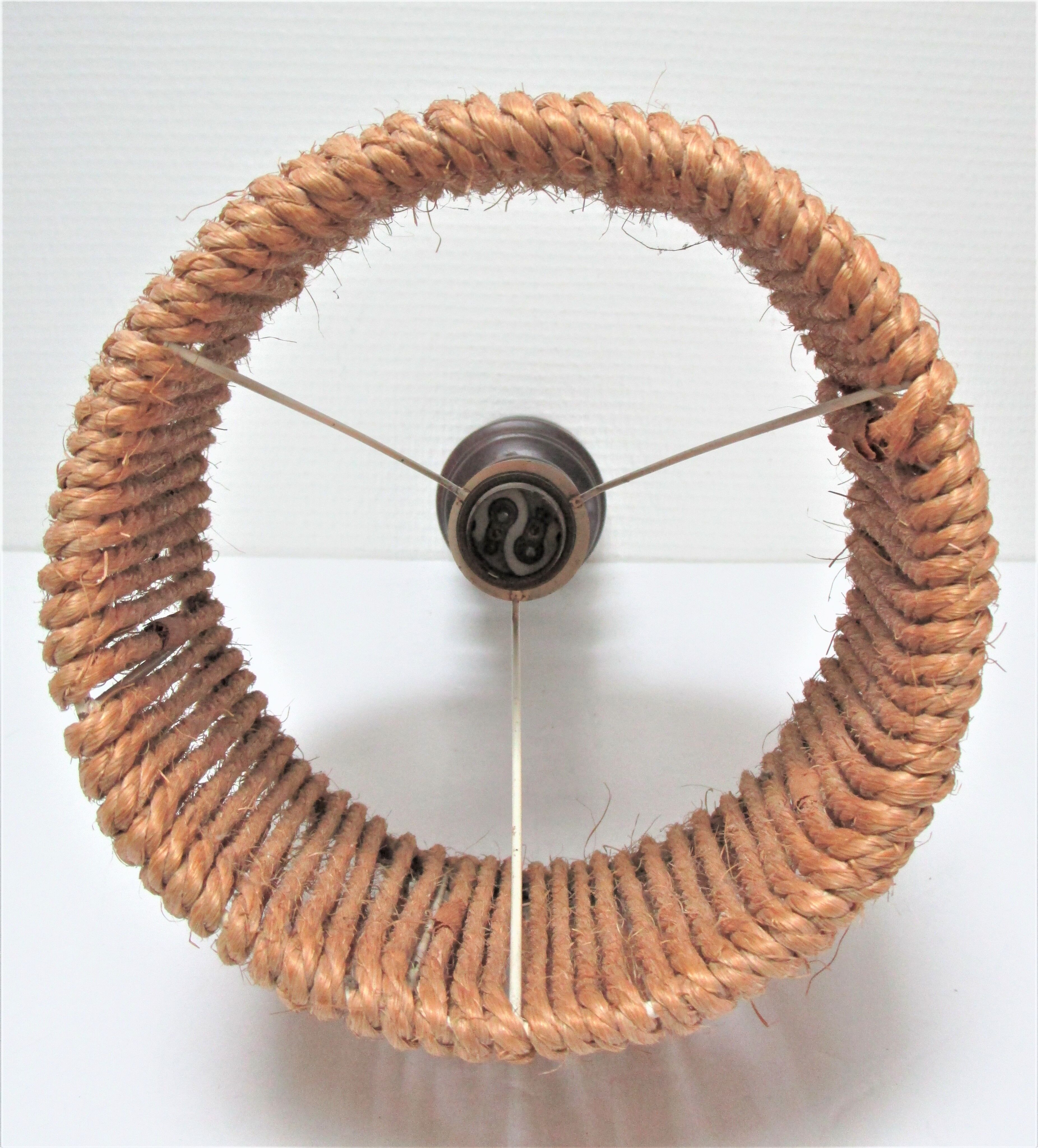 Wood lamp turned vintage rope blinds