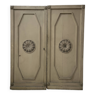 Set of two moulded panel doors from the 19th century.