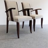 Pair of modernist mahogany bridge chairs from the 1940s/1950s