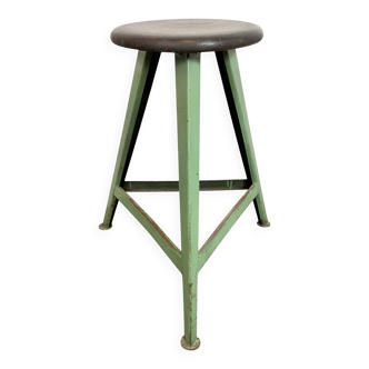 Green Industrial Workshop Stool, 1960s