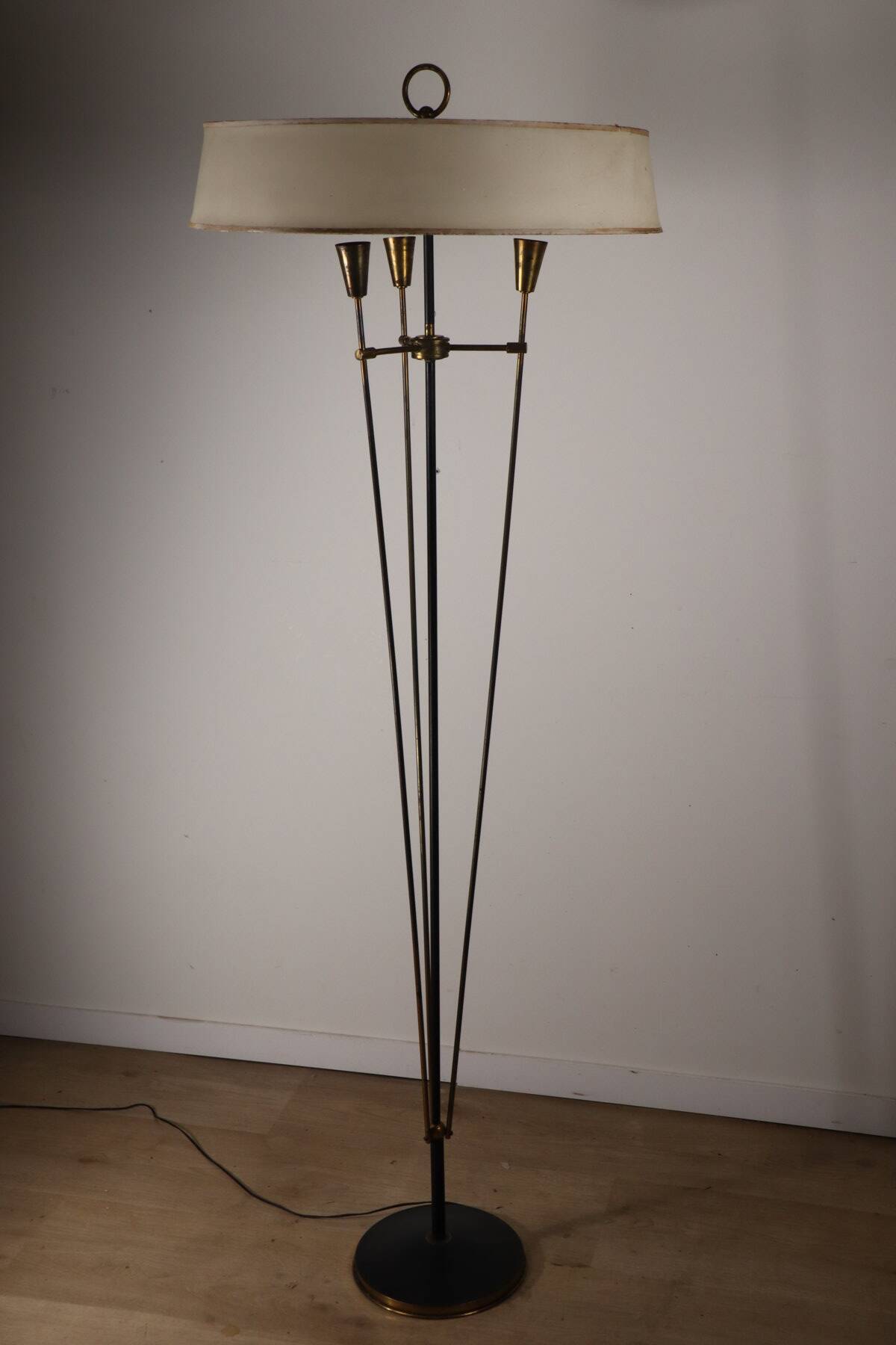 Vintage Arlus floor lamp in metal and brass, 1960