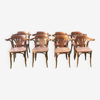 Lot de 8 fauteuils bistrot