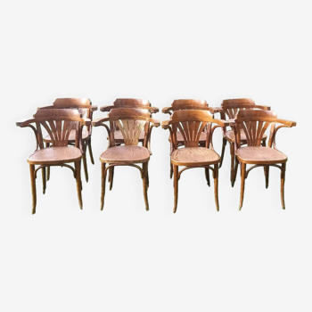 Set of 8 bistro armchairs