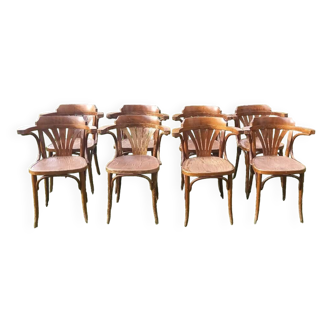 Set of 8 bistro armchairs