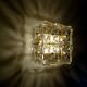 pair vintage wall lamps 60s golden crystal fine gold
