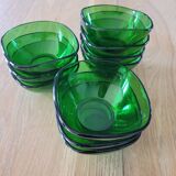 10 coupelles en verre Vereco vert