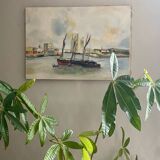 Old painting on canvas