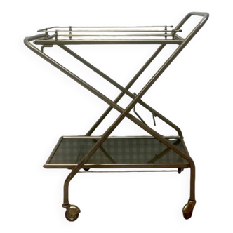 Desserte vintage laiton et verre