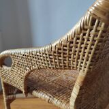 Fauteuil vintage en rotin de Maria Vinka pour Ikéa