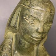 Paul baeke 'maternity' woman & child, modernist art style sculpture