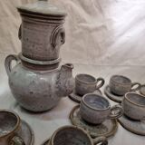 Ensemble à thé 8 tasses en grès de 1980