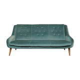 Canapé des années 1950 en velours bleu