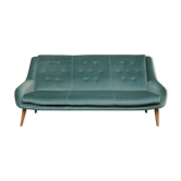 Canapé des années 1950 en velours bleu