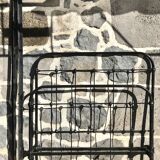 Antique Napoleon III bed in black wrought iron