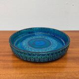 Large blue pottery bowl Rimini by Aldo Londi for Bitossi, Italy, 1960s.