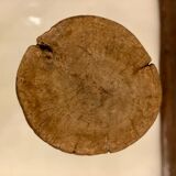 Ancient African solid wood mortar with pestle