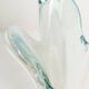 Large Murano vase 1960 transparent white and blue H35.5cm