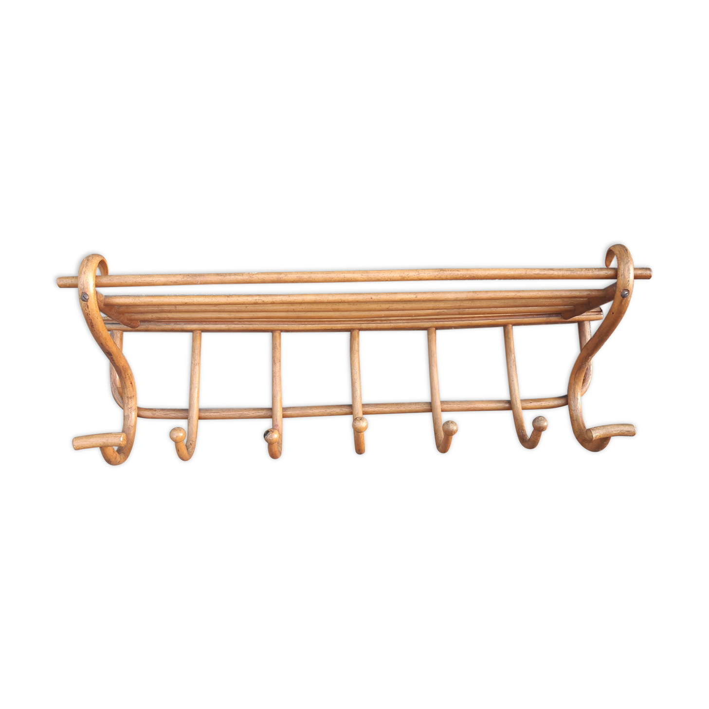 Coat rack bistro curved wood early twentieth century