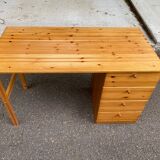 Scandinavian solid wood desk with 4 drawers 120cm