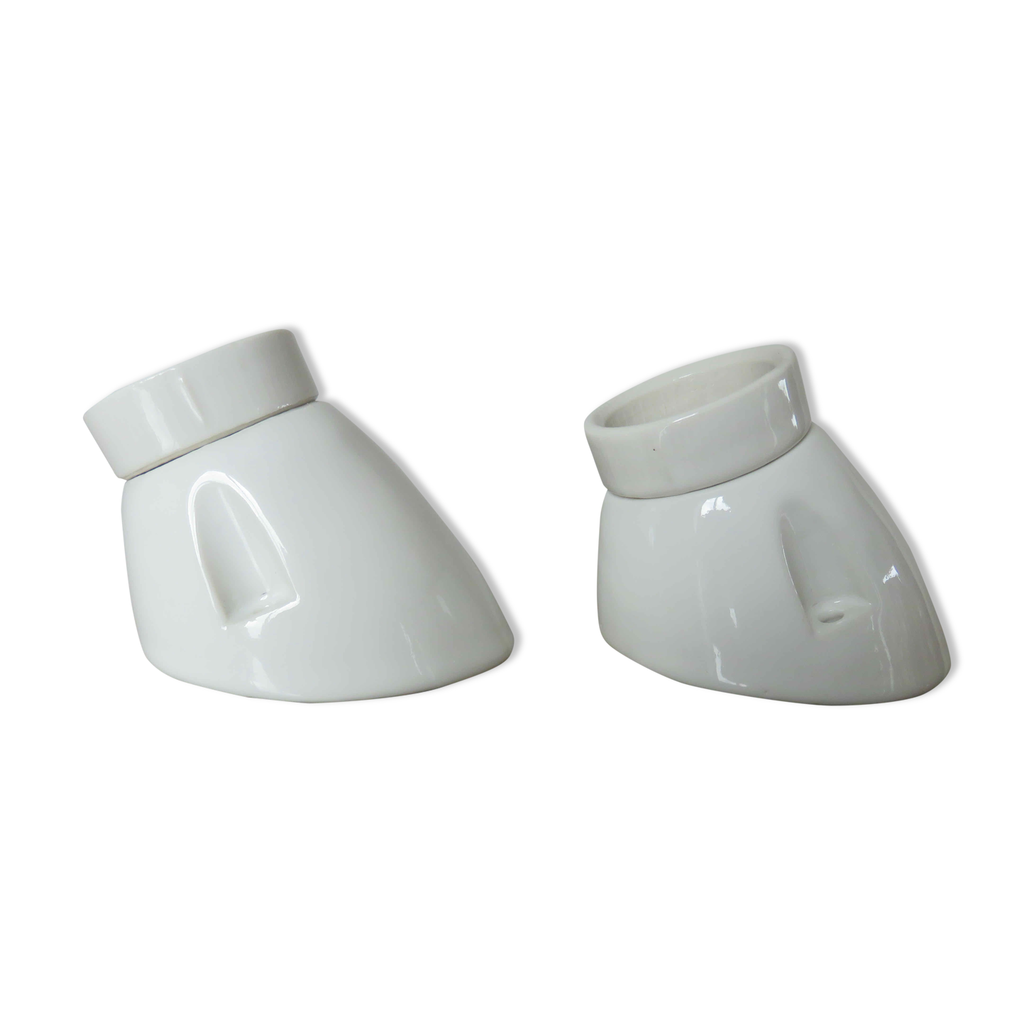 Pair of art deco style porcelain wall lamps