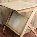 Ancienne desserte scandinave en bois blond