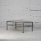 Double coffee table trays smoked glass steel. France, circa 1970