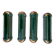 4 porte-couteaux vintage style Art Déco, émail vert émeraude et or
