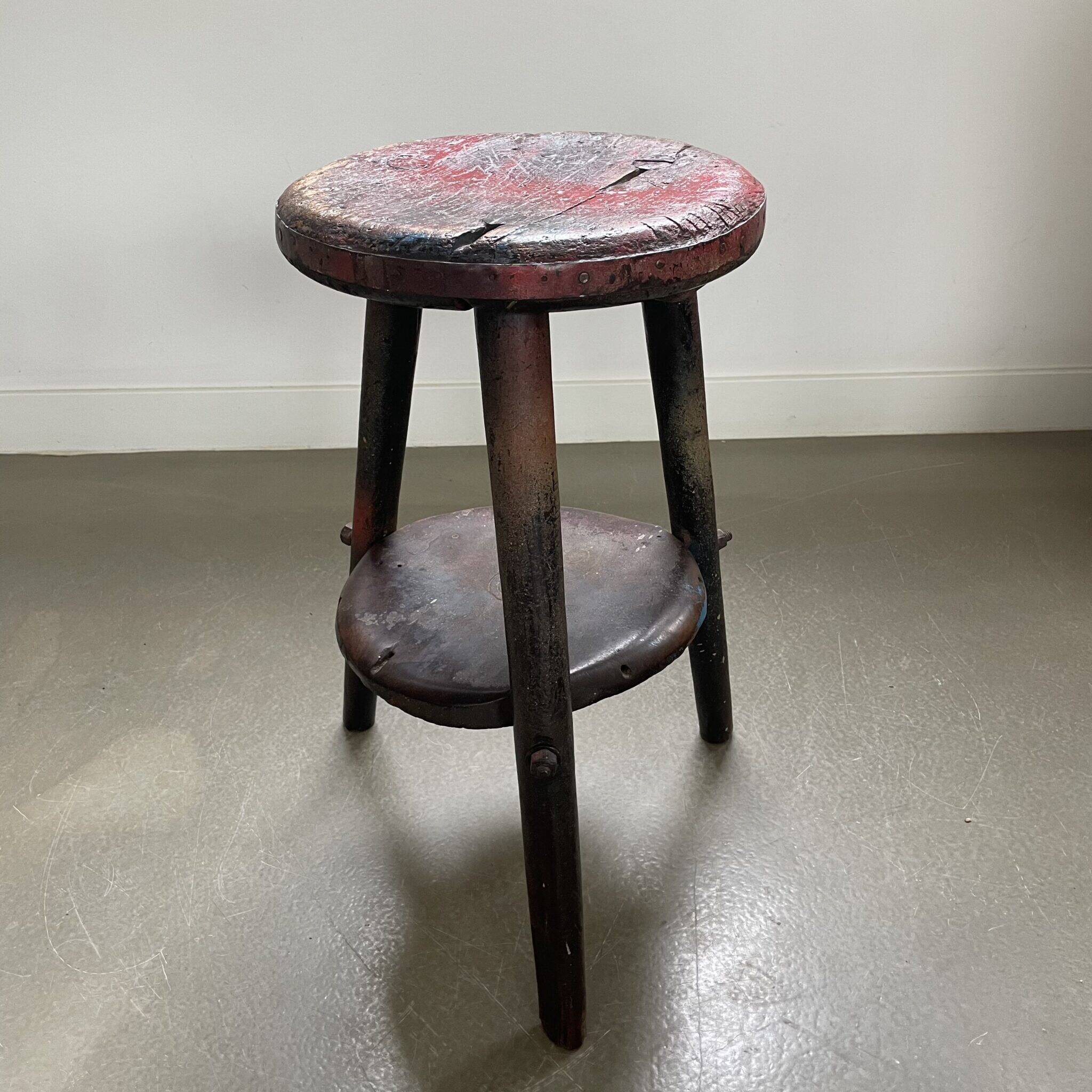 Brutalist, industrial style workers’ stool, Italy, 1900s