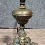 Pair of 18th century gilt bronze andirons with marmosets