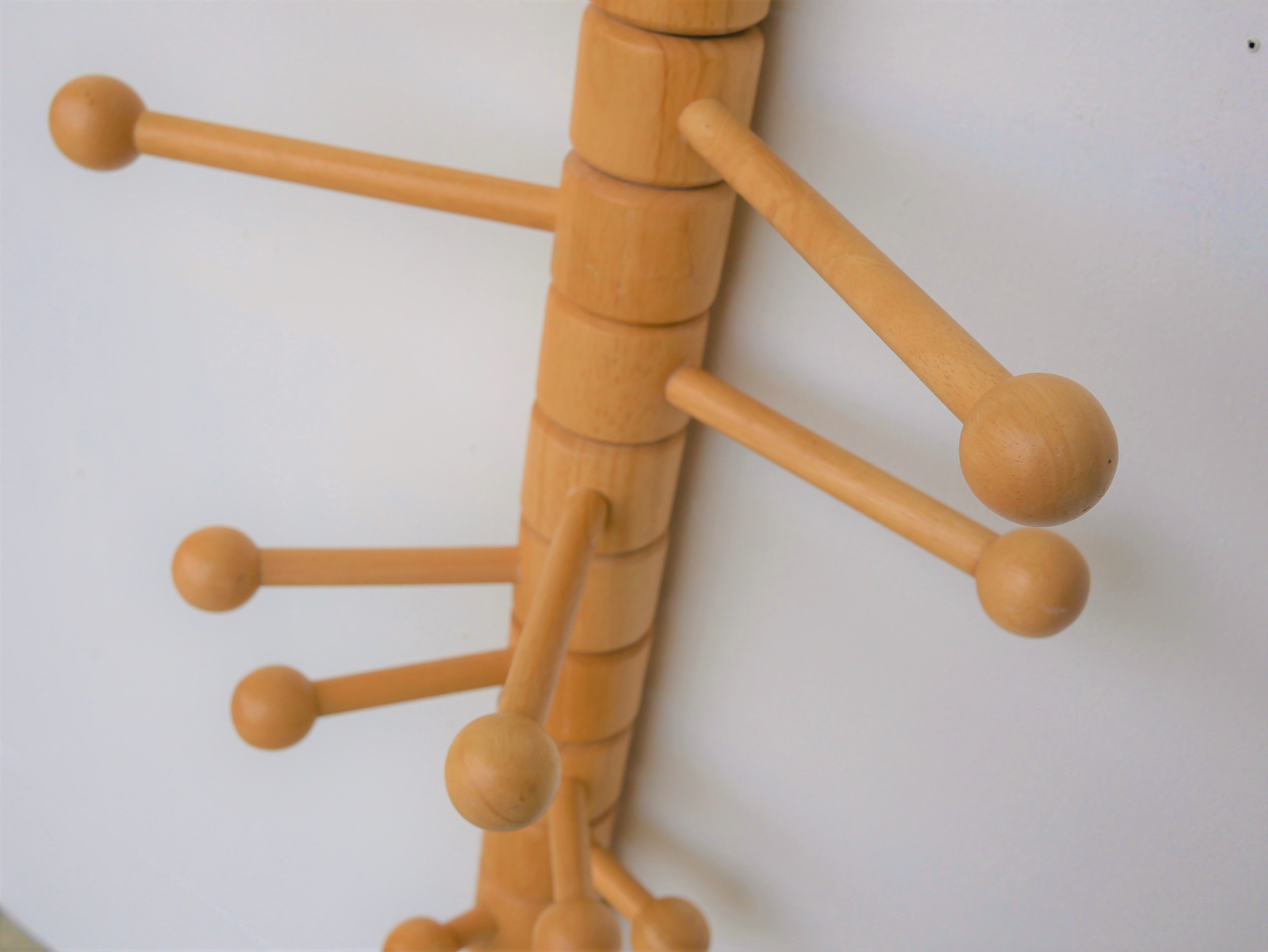 Vintage wooden wall coat holder