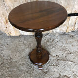 Fifth wheel side table vintage round wood