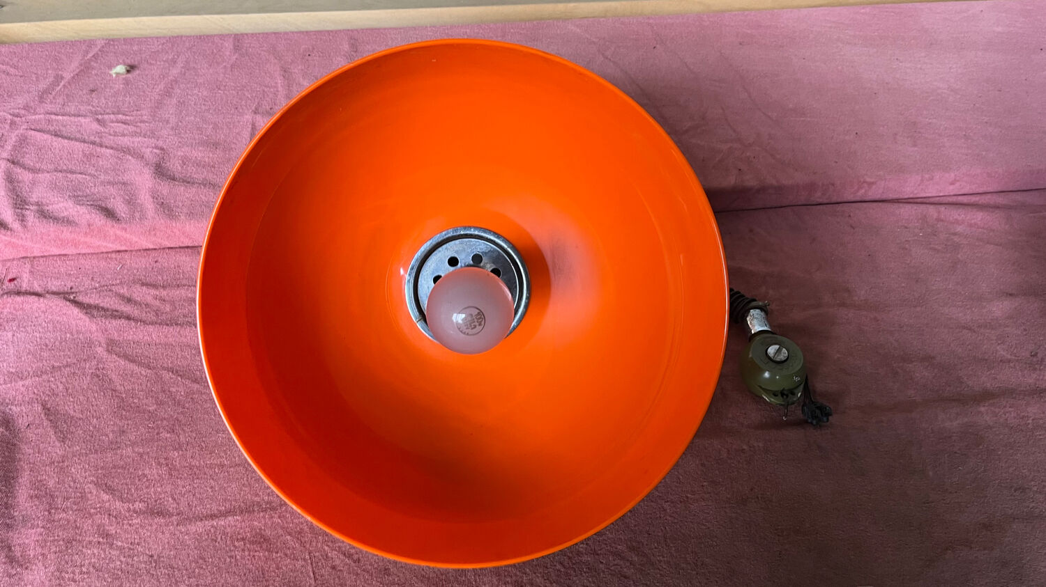 Orange globe pendant lamp 80s