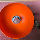 Orange globe pendant lamp 80s