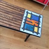 Madoura Jouver Coffee Table Wood and Ceramic Scandinavian Design France 1960