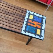 Madoura Jouver Coffee Table Wood and Ceramic Scandinavian Design France 1960